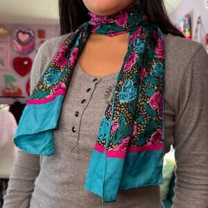 Vintage 80s retro silk scarf